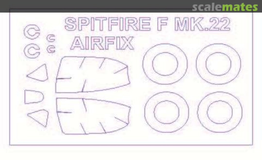 Boxart Mask for Supermarine Spitfire Mk.22 and wheels masks 72570 KV Models