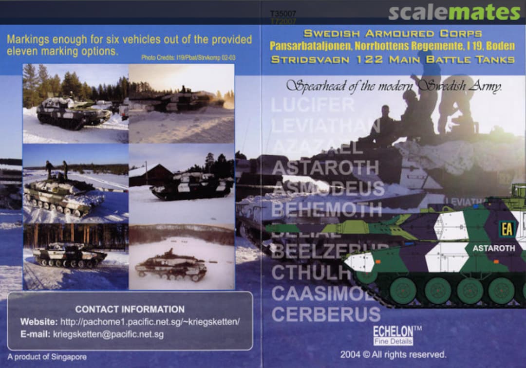 Contents Stridsvagn 122 Main Battle Tanks T35007 Echelon Fine Details Contents Stridsvagn 122 Main Battle Tanks T35007 Echelon Fine Details