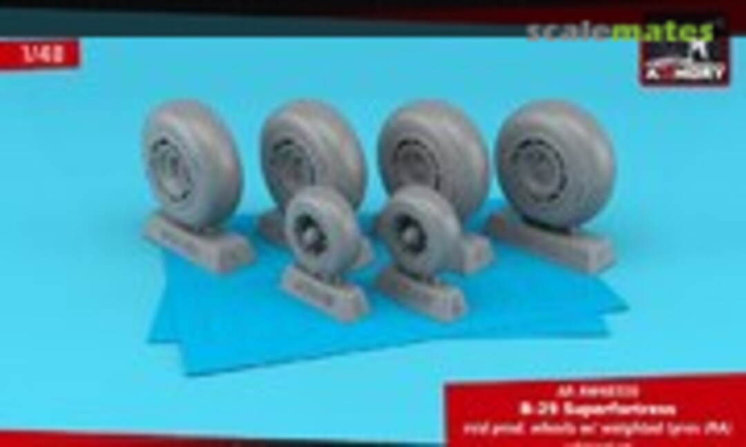 1:48 B-29 Superfortress mid production wheels w/ weighted tyres (Armory AR AW48350) AR AW48350
