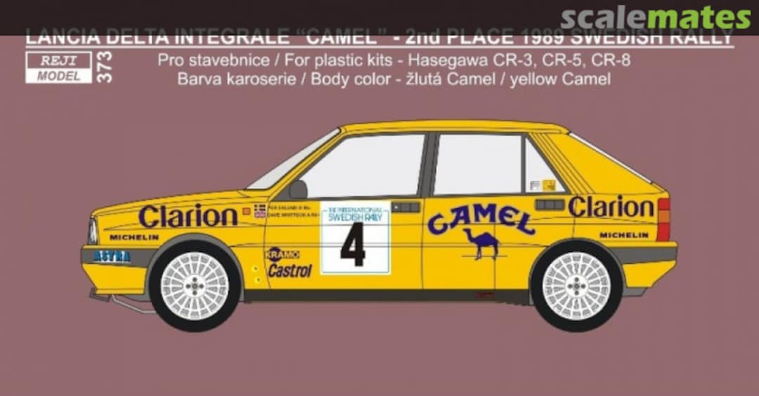 Boxart Lancia Delta Integrale Group A Clarion Europe Team sponsored by Camel #4 0373 REJI Model Boxart Lancia Delta Integrale Group A Clarion Europe Team sponsored by Camel #4 0373 REJI Model