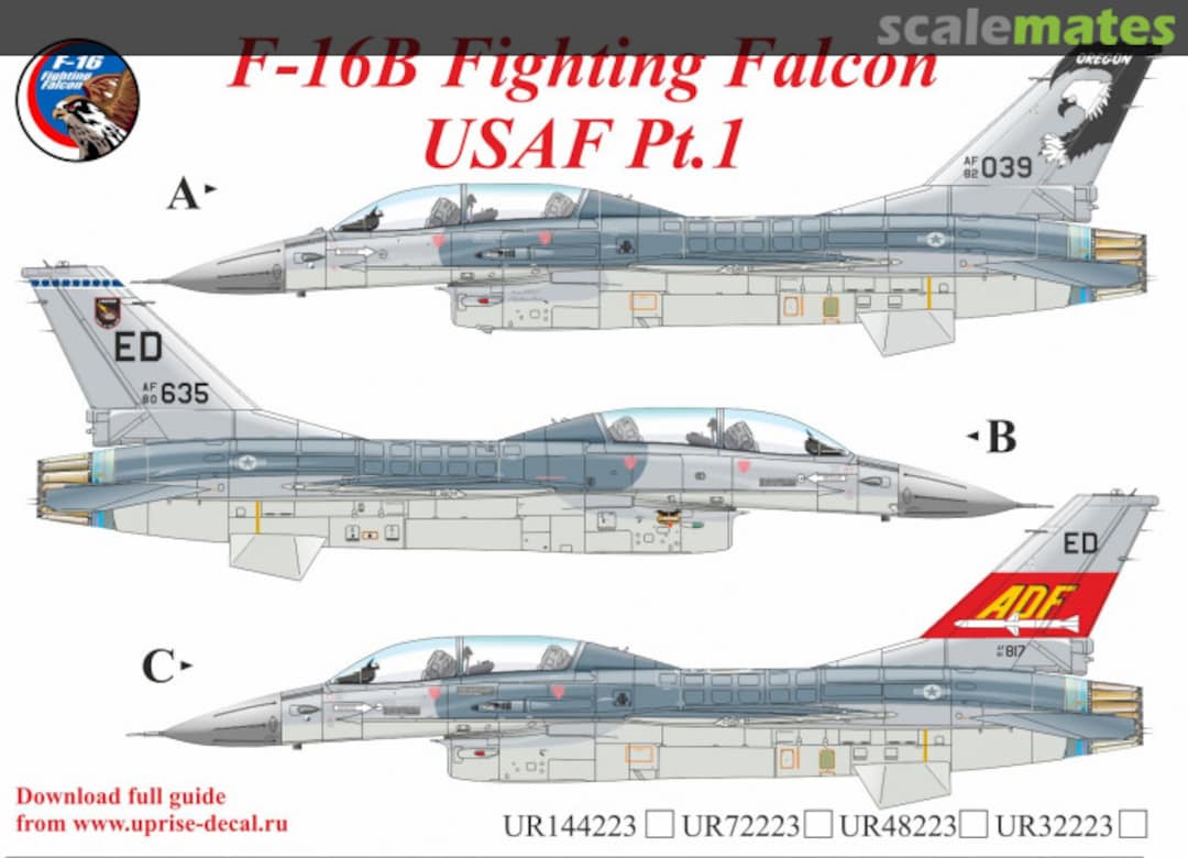 Boxart F-16B Fighting Falcon USAF Pt.1 UR72223 UpRise Decal Boxart F-16B Fighting Falcon USAF Pt.1 UR72223 UpRise Decal