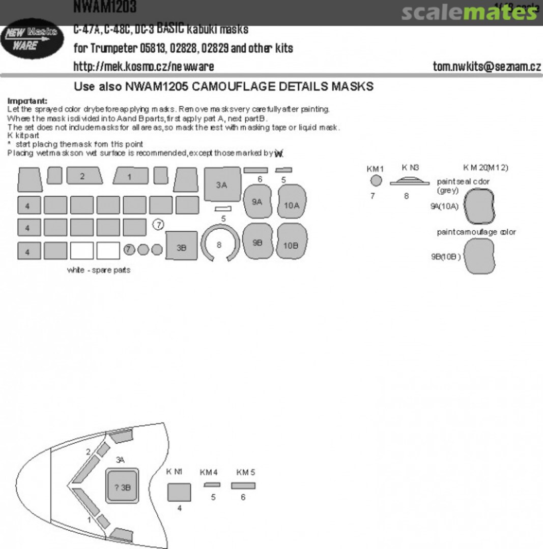 Boxart C-47A, C-48C, DC-3 BASIC kabuki masks NWAM1203 New Ware Boxart C-47A, C-48C, DC-3 BASIC kabuki masks NWAM1203 New Ware