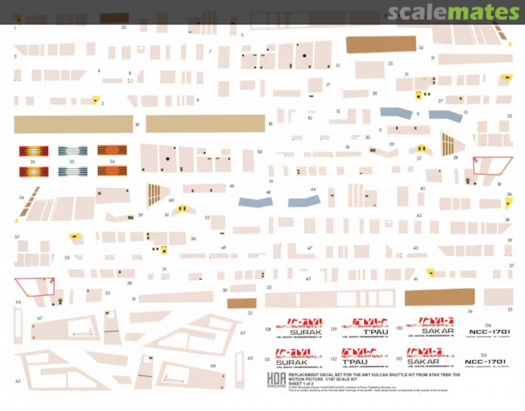 Boxart Vulcan Shuttle Decals IN0633 HDA Modelworx