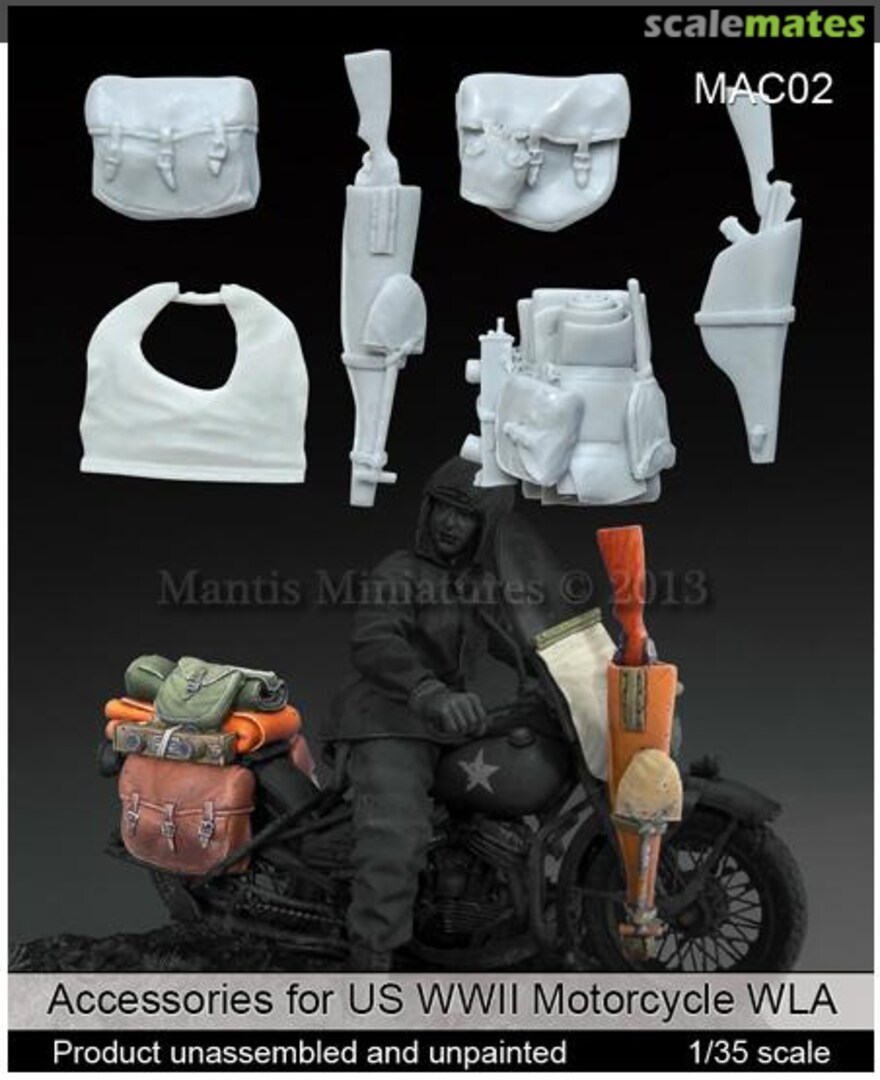 Boxart Accessories for US WW2 Motorcycle WLA (Miniart) MAC02 Mantis Miniatures Boxart Accessories for US WW2 Motorcycle WLA (Miniart) MAC02 Mantis Miniatures