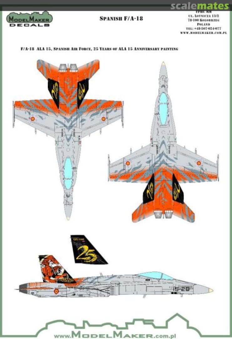Boxart F/A-18 ALA 15. SPANISH AIR FORCE D72093 ModelMaker Boxart F/A-18 ALA 15. SPANISH AIR FORCE D72093 ModelMaker