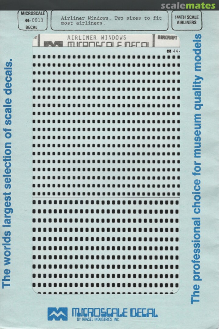 Boxart Airliner Windows 44-013 Microscale Boxart Airliner Windows 44-013 Microscale