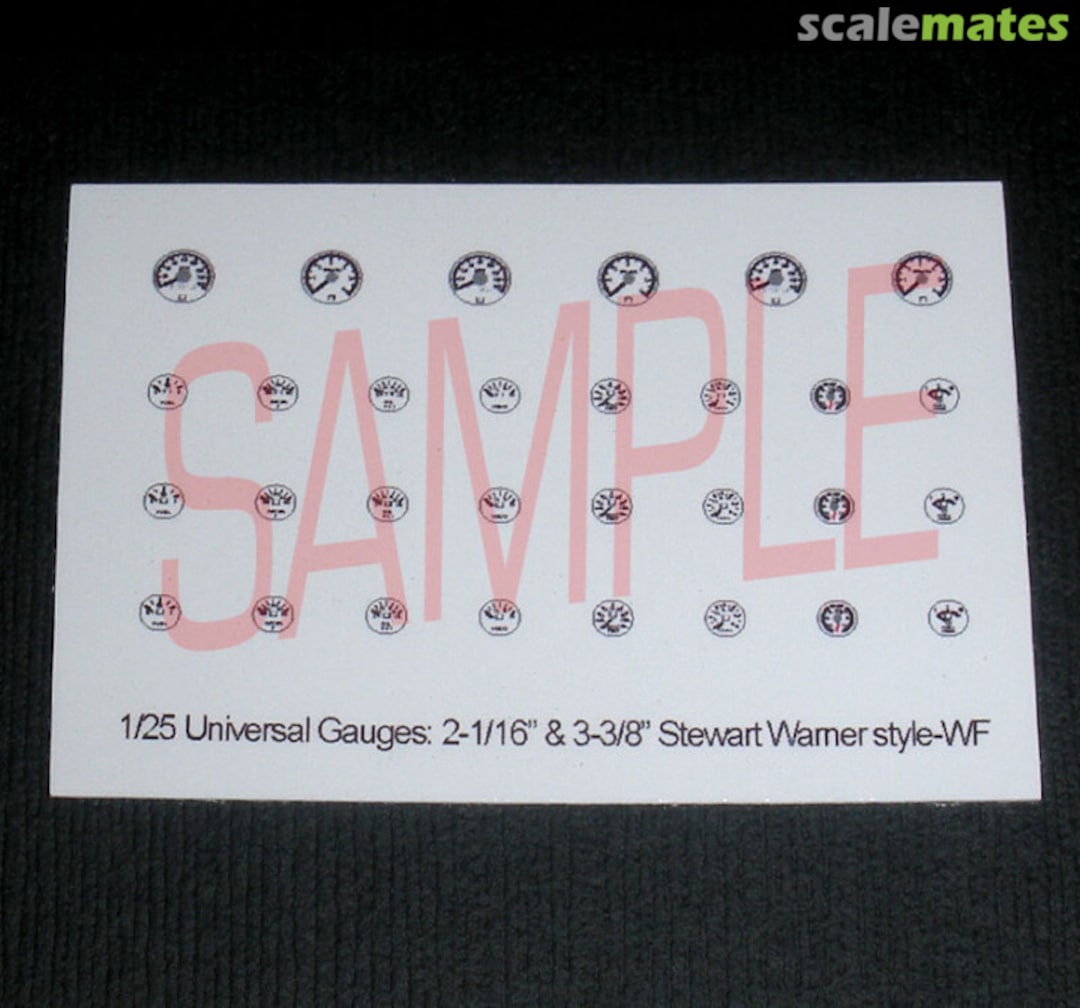 Boxart UNIVERSAL-STYLE WHITE-BACKGROUND GAUGE SET  Best Model Car Parts