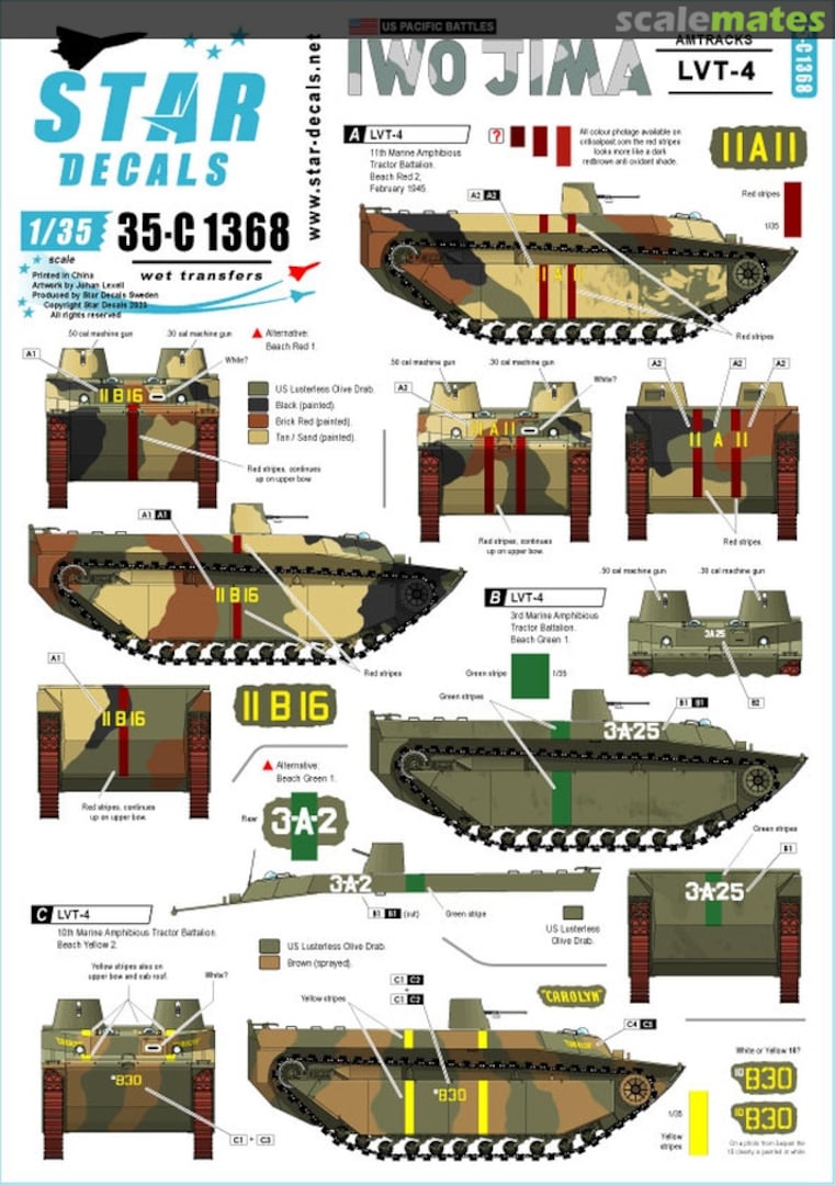 Boxart LVT-4 Amtracks 35-C1368 Star Decals Boxart LVT-4 Amtracks 35-C1368 Star Decals