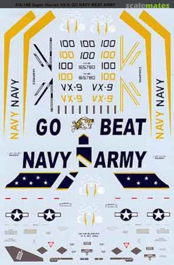 Boxart F/A-18E Super Hornet: VX-9, GO NAVY BEAT ARMY 48-1165 Microscale Boxart F/A-18E Super Hornet: VX-9, GO NAVY BEAT ARMY 48-1165 Microscale