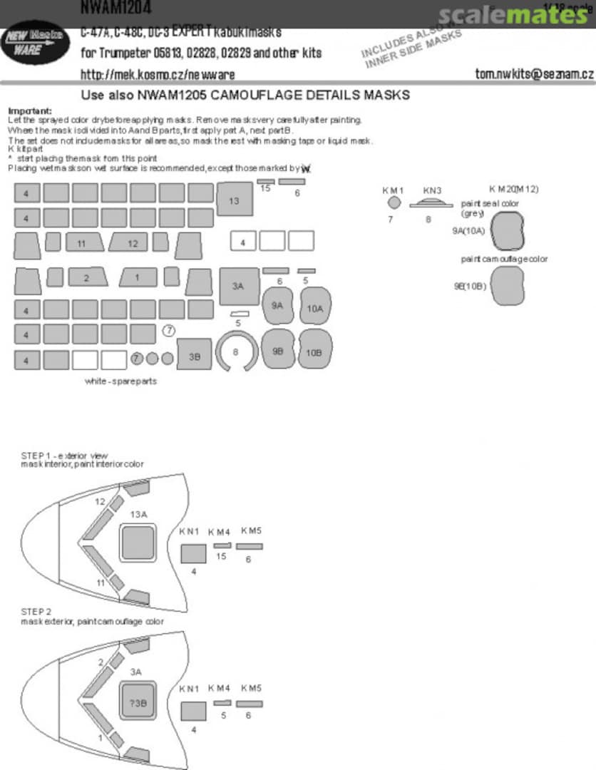 Boxart C-47A, C-48C, DC-3 EXPERT kabuki masks NWAM1204 New Ware Boxart C-47A, C-48C, DC-3 EXPERT kabuki masks NWAM1204 New Ware