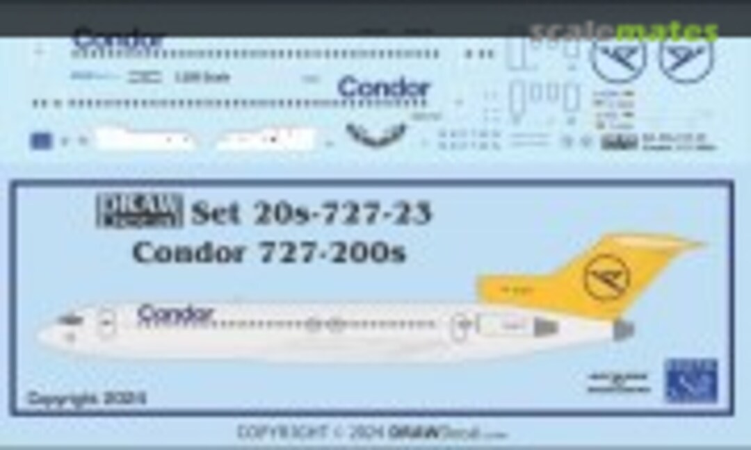 1:200 Condor 727-200s (Draw Decal 20-727-23) 20-727-23