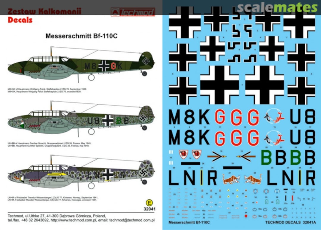 Boxart Messerschmitt Bf 110 C 32041 Techmod Boxart Messerschmitt Bf 110 C 32041 Techmod