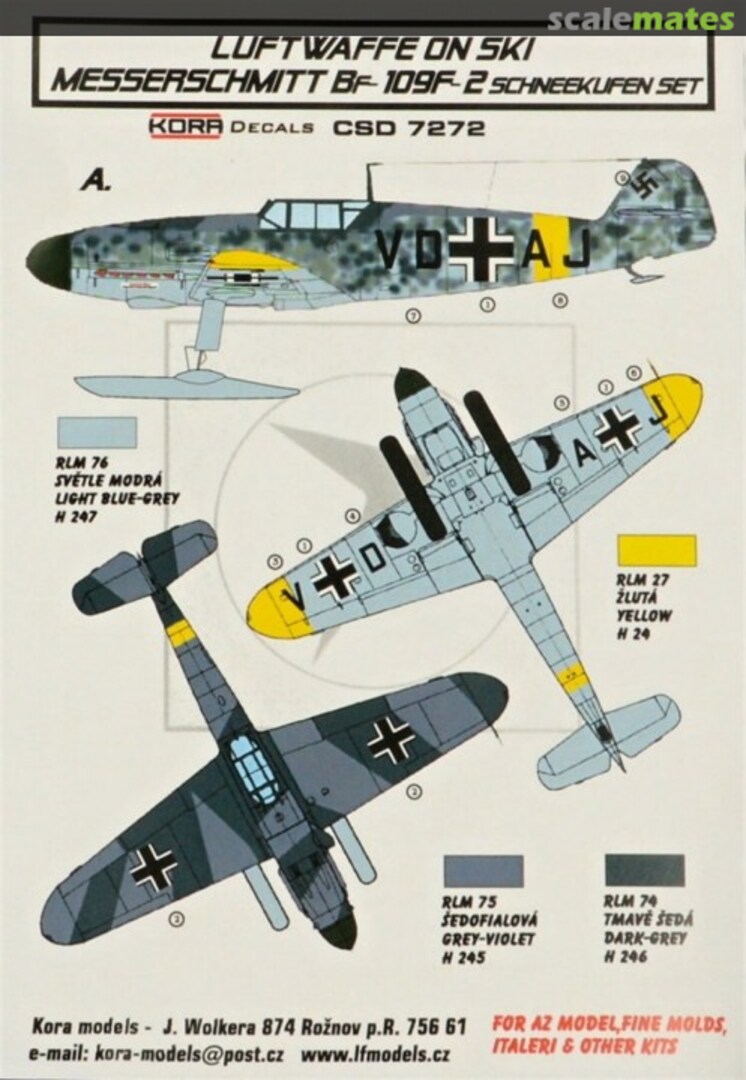 Boxart Messerschmitt Bf-109F-2 Schneekufen Set CSD7272 Kora Models Boxart Messerschmitt Bf-109F-2 Schneekufen Set CSD7272 Kora Models