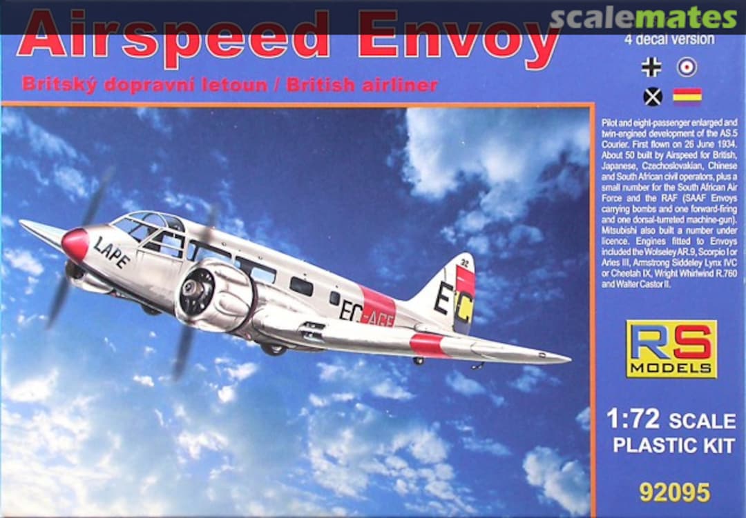 Boxart Airspeed Envoy 92095 RS Models Boxart Airspeed Envoy 92095 RS Models