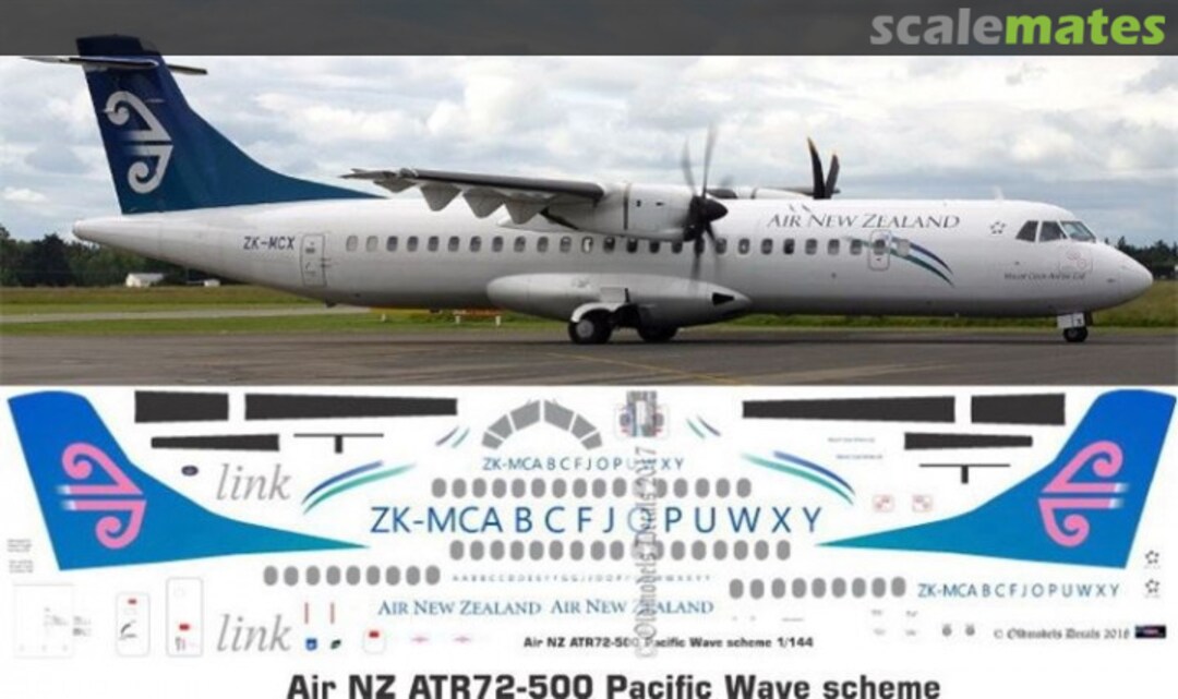 Boxart ATR72-500 Air New Zealand Pacific Wave OMD1221 Oldmodels Decals