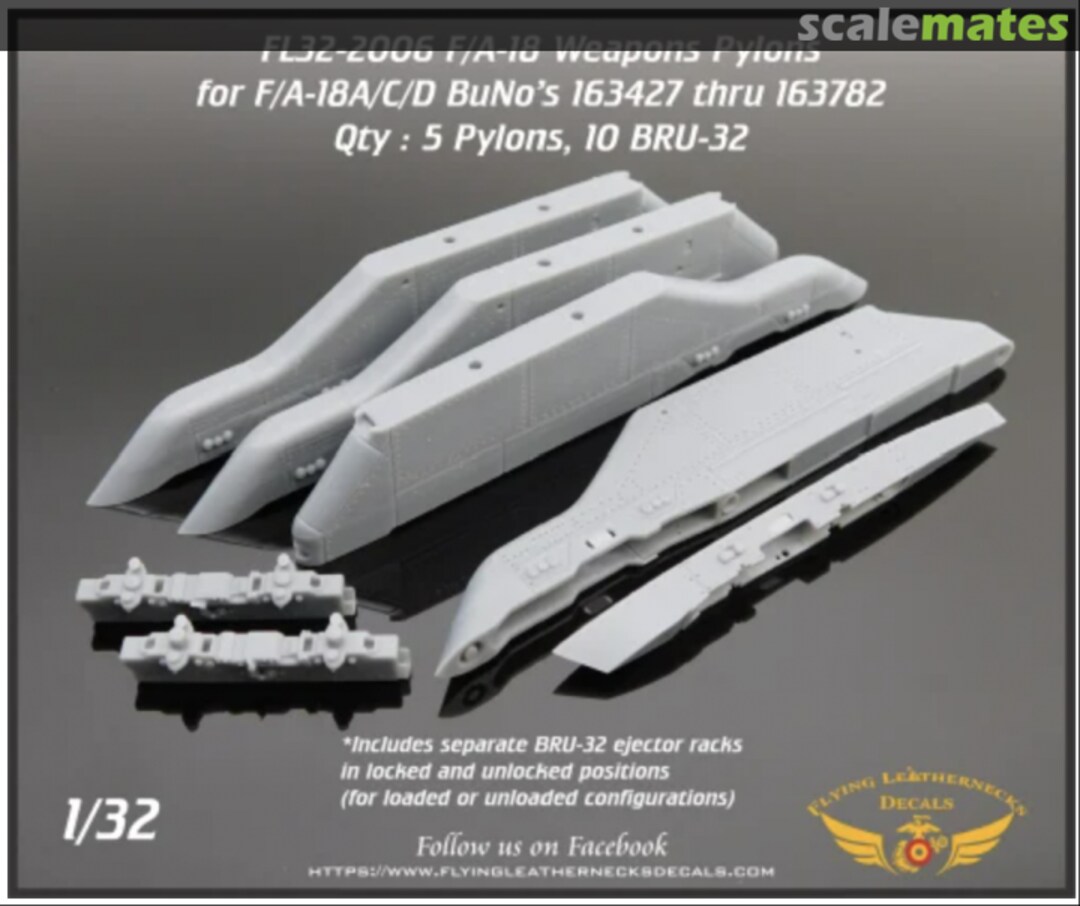 Boxart F/A-18A+/A++/C/D pylons FL32-2006 Flying Leathernecks Boxart F/A-18A+/A++/C/D pylons FL32-2006 Flying Leathernecks