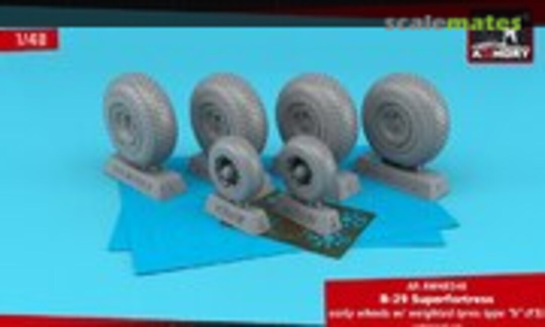 1:48 B-29 Superfortress early production wheels w/ weighted tyres (Armory AR AW48348) AR AW48348