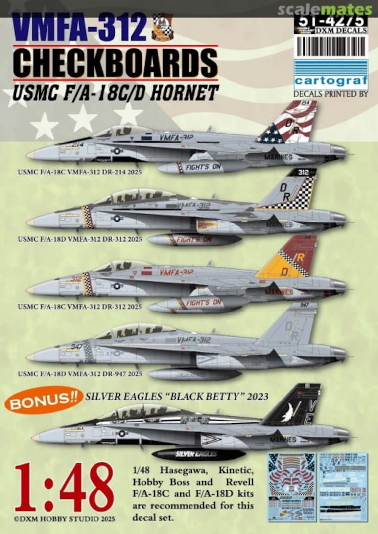 Boxart VMFA-312 Checkboards 51-4275 Double Xcellent Model Boxart VMFA-312 Checkboards 51-4275 Double Xcellent Model