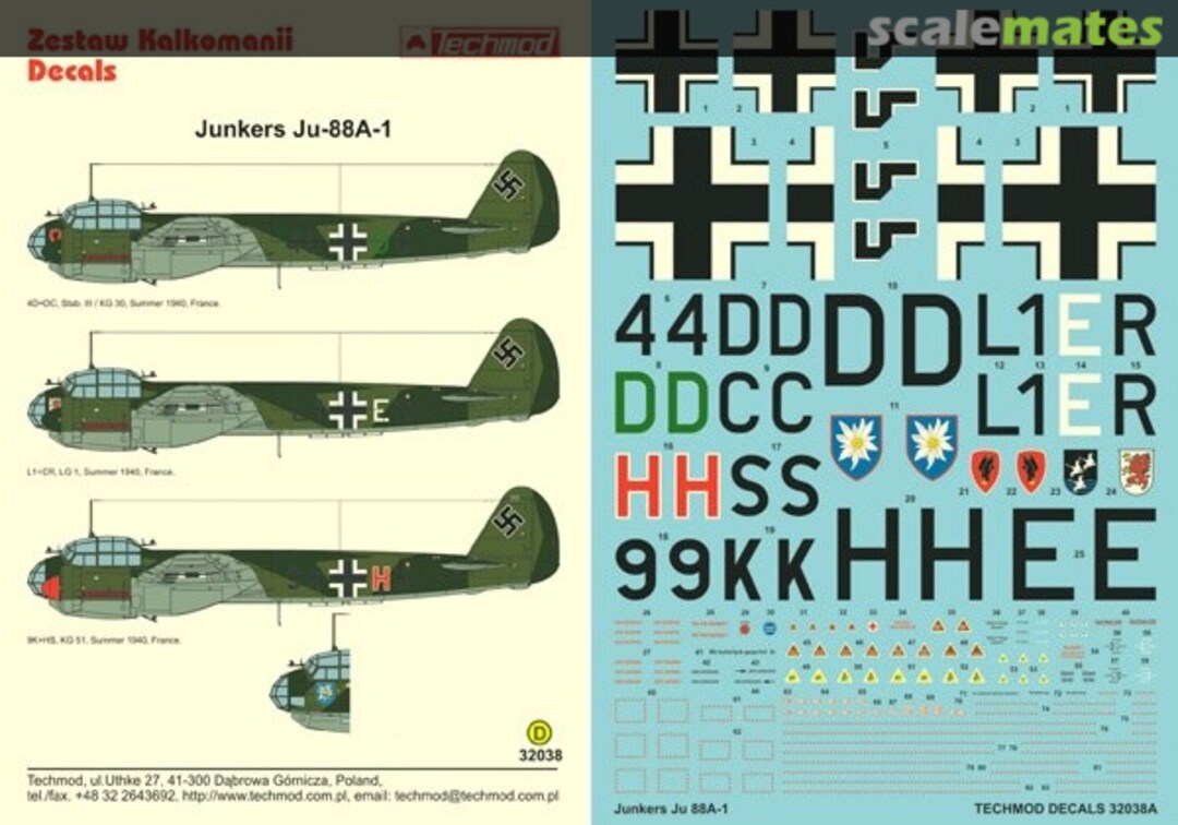 Boxart Junkers Ju 88A-1 32038 Techmod Boxart Junkers Ju 88A-1 32038 Techmod