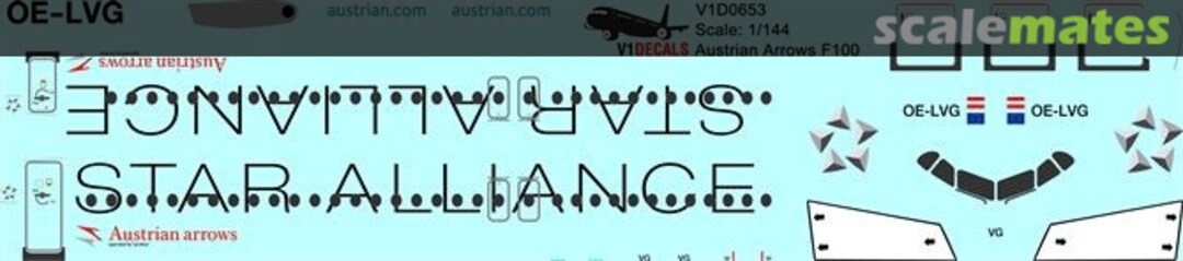 Boxart Austrian Arrows Fokker F-100 (Star Alliance Livery - Operated By Tyrolean Airways) V1D0653-144 V1 Decals Boxart Austrian Arrows Fokker F-100 (Star Alliance Livery - Operated By Tyrolean Airways) V1D0653-144 V1 Decals