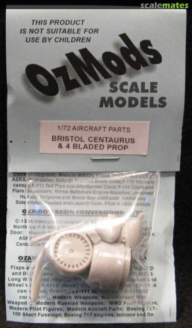 Boxart Bristol Centaurus & 4 Bladed Prop OZCONV 7209 OzMods