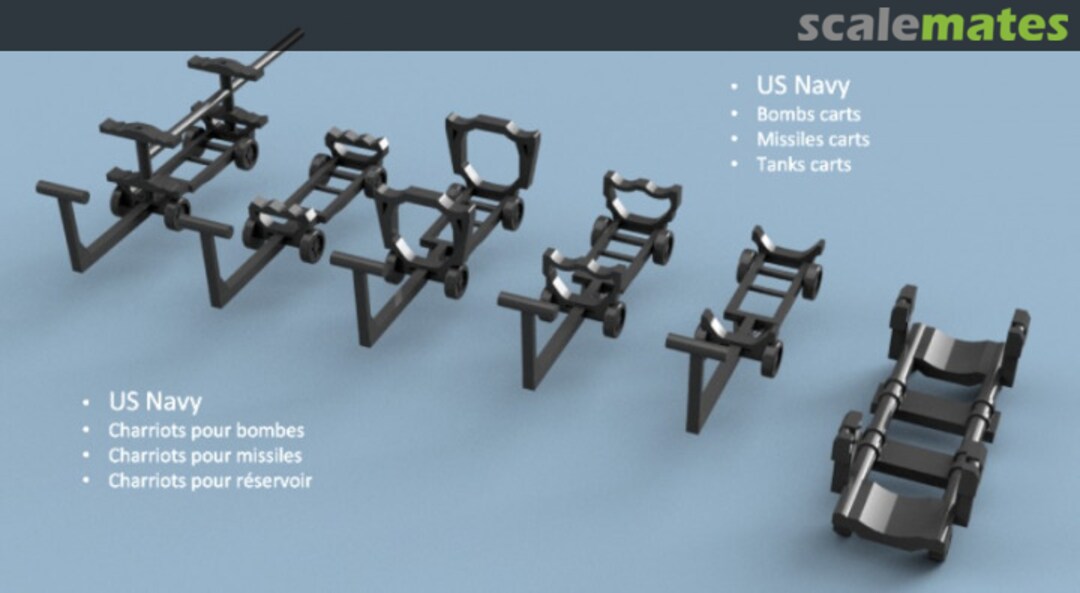 Boxart 1:144 Assortment of US Navy carts x16 - 3D Printed 3D144200 L'Arsenal