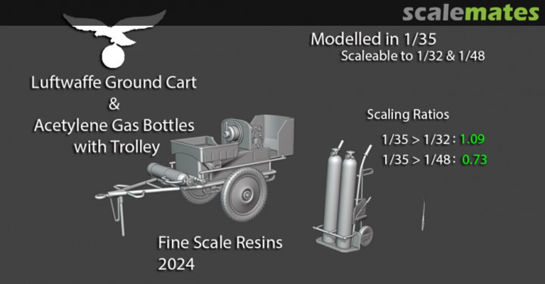 Boxart Luftwaffe Ground Cart & Acetylene Gas Bottles with Trolley Fine Scale Resins Boxart Luftwaffe Ground Cart & Acetylene Gas Bottles with Trolley Fine Scale Resins