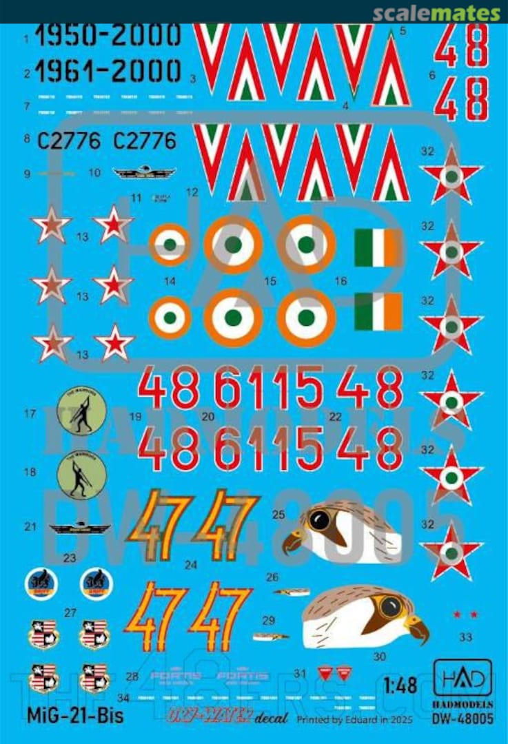 Boxart MiG-21 Bis decal sheet DW-48005 HADmodels Boxart MiG-21 Bis decal sheet DW-48005 HADmodels