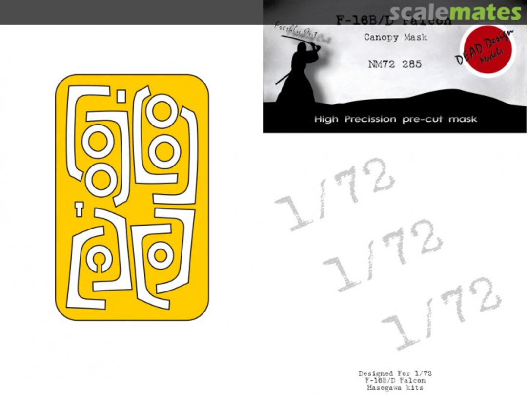 Boxart General Dynamics F-16 B/D Fighting Falcon - Canopy Mask NM72285 DEAD Design Models