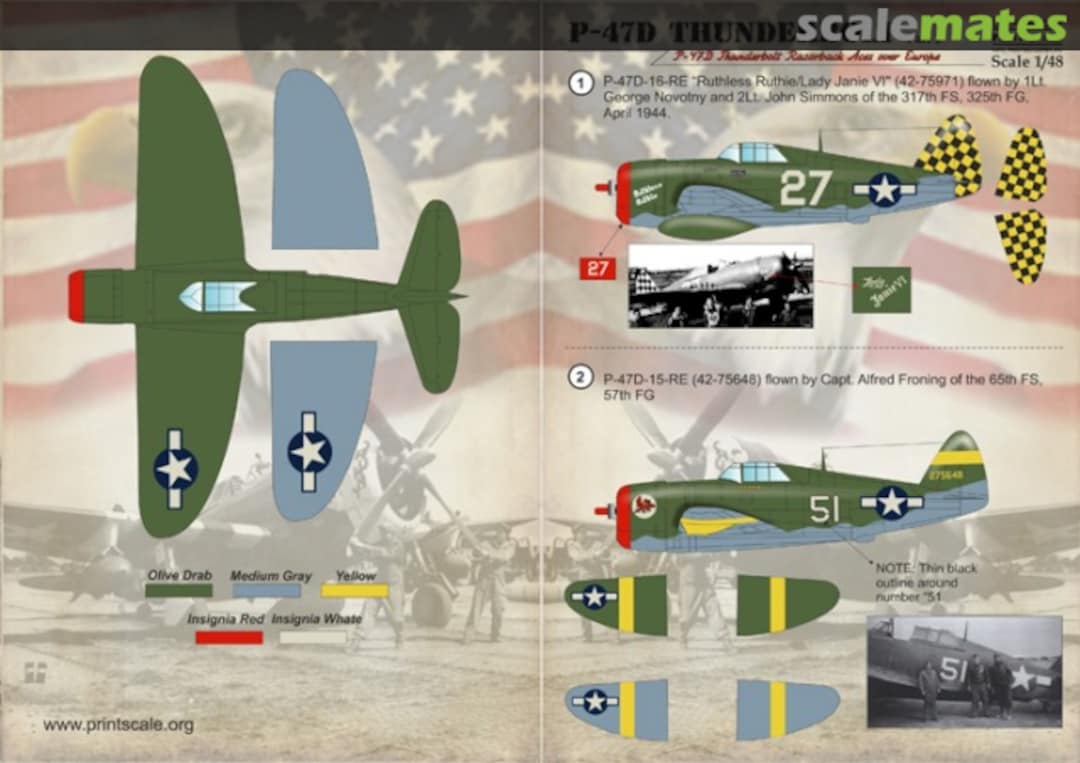 Boxart P-47D Thunderbolt Part I 48-077 Print Scale Boxart P-47D Thunderbolt Part I 48-077 Print Scale