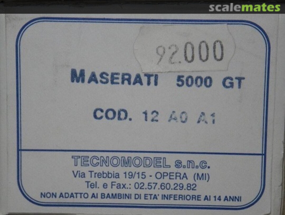 Boxart Maserati 5000 GT 12 A0 A1 Tecnomodel