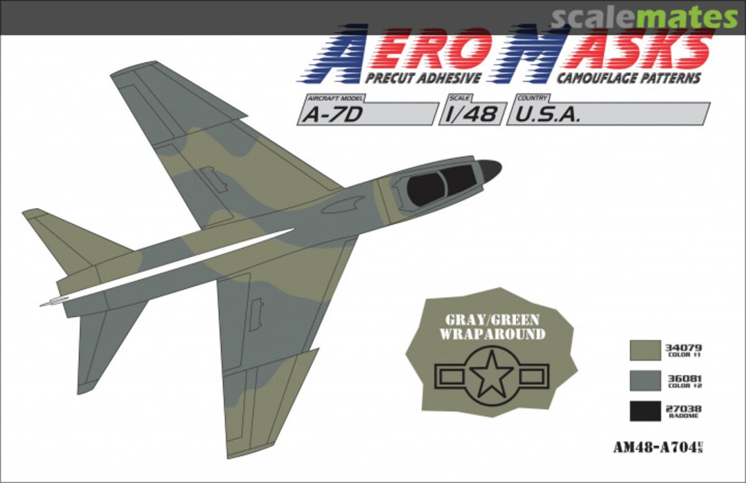 Boxart A-7D Grey Green Wrap Around AM48-A704 AeroMasks Boxart A-7D Grey Green Wrap Around AM48-A704 AeroMasks