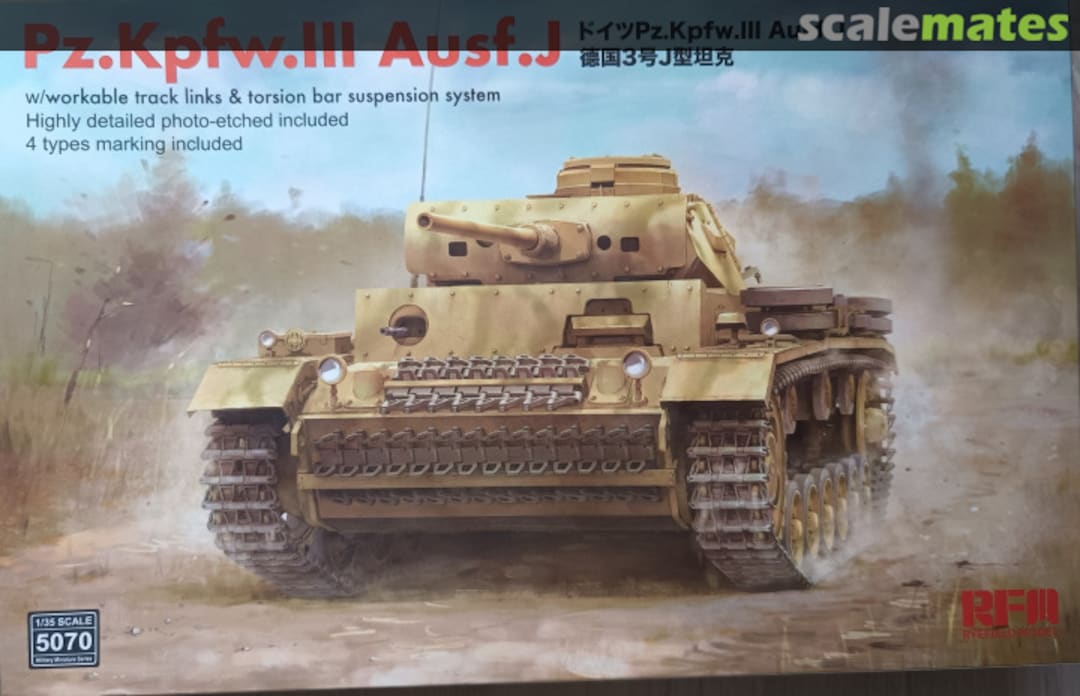 Boxart Pz.Kpfw.III Ausf.J RM-5070 Rye Field Model Boxart Pz.Kpfw.III Ausf.J RM-5070 Rye Field Model