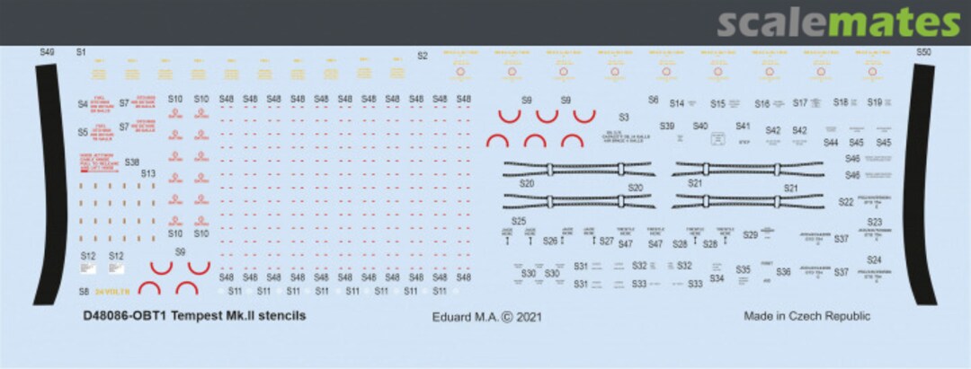 Boxart Tempest Mk. II stencils D48086 Eduard Boxart Tempest Mk. II stencils D48086 Eduard