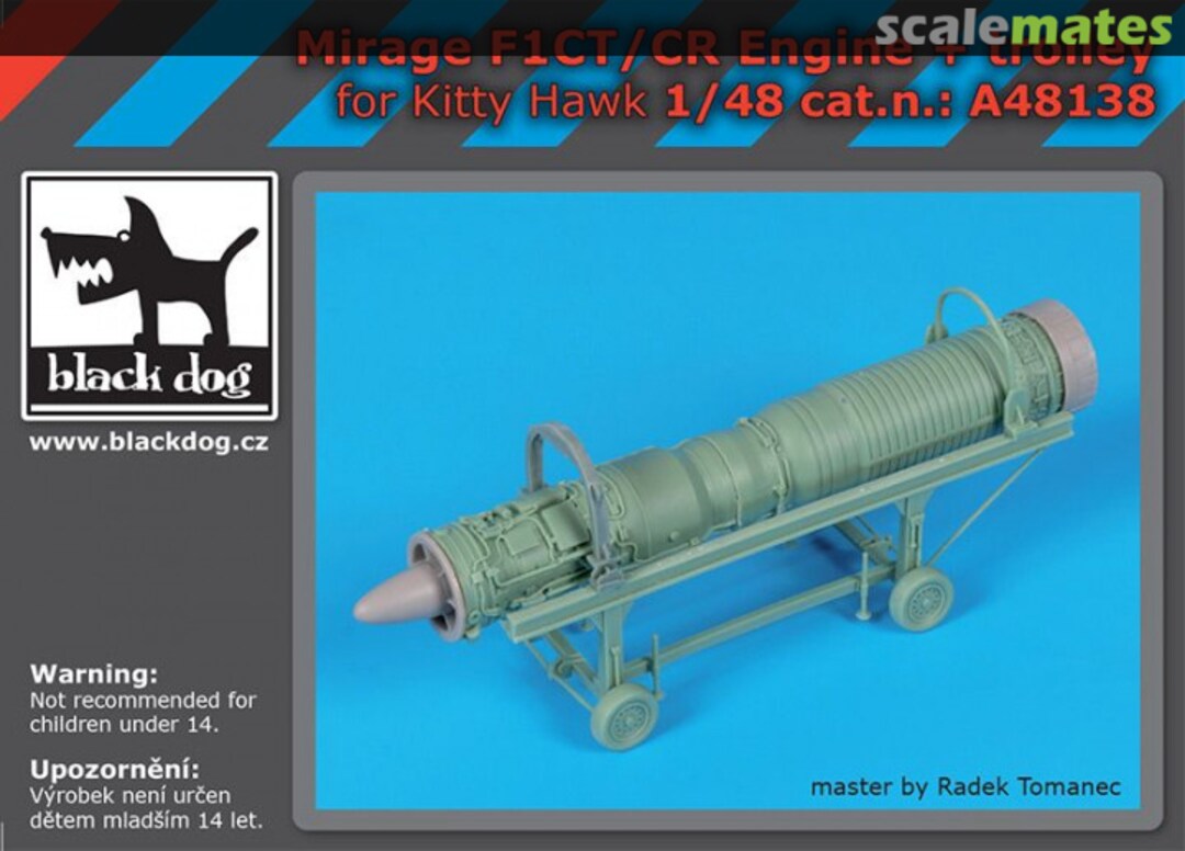 Boxart Mirage F1 CT/CR Engine + trolley A48138 Black Dog Boxart Mirage F1 CT/CR Engine + trolley A48138 Black Dog