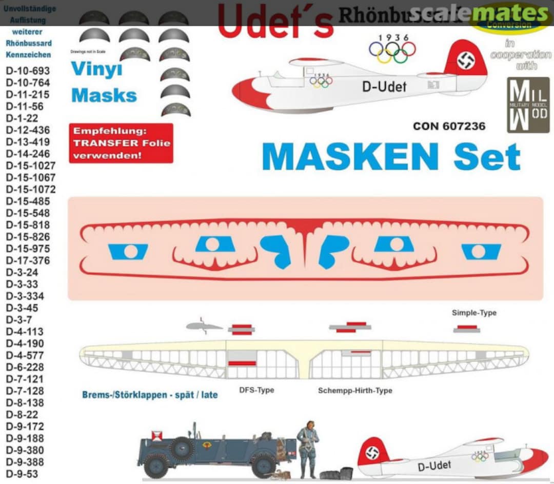 Boxart Udet's Rhönbussard Masking set CON 607236 Constanza Kit Boxart Udet's Rhönbussard Masking set CON 607236 Constanza Kit
