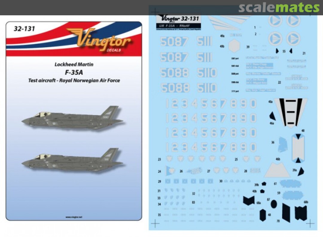 Boxart LM F-35A RNoAF 32-131 Vingtor Decals Boxart LM F-35A RNoAF 32-131 Vingtor Decals