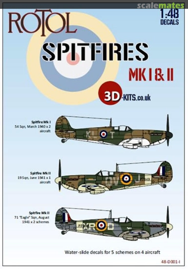 Boxart Rotol Spitfires Mk. I & II 48-D001-I 3D-Kits Boxart Rotol Spitfires Mk. I & II 48-D001-I 3D-Kits