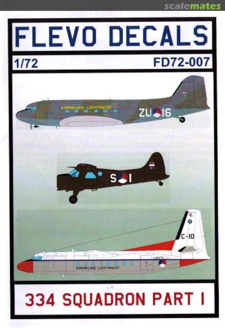 Boxart 334 Squadron Part I FD72-007 Flevo Decals Boxart 334 Squadron Part I FD72-007 Flevo Decals