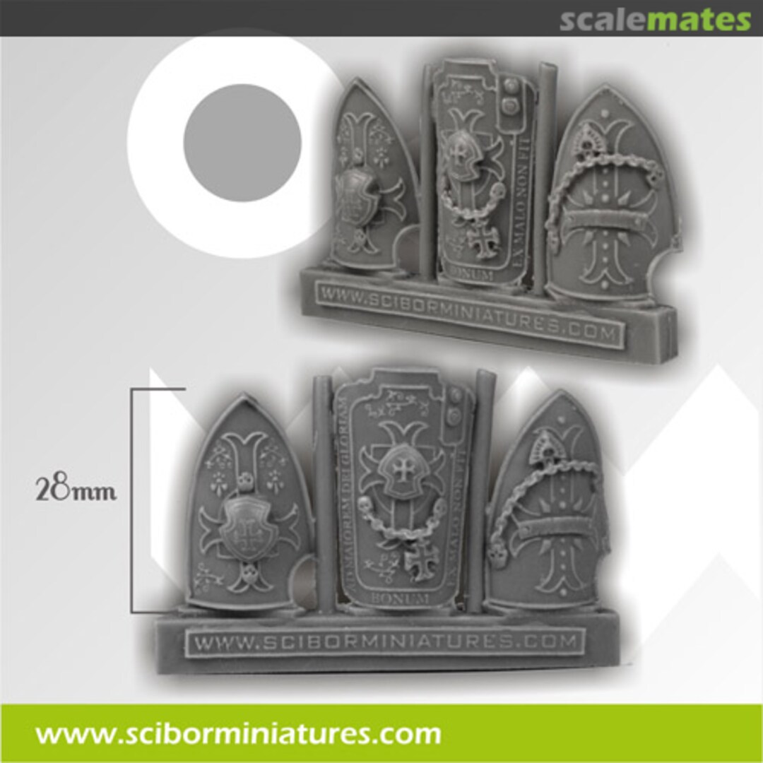Boxart Big Templar Shields (3 pcs) CPSH0018 Scibor Monsterous Miniatures