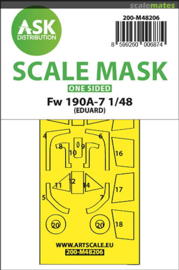 Boxart Fw 190A-7 one-sided express fit mask 200-M48206 ASK Boxart Fw 190A-7 one-sided express fit mask 200-M48206 ASK