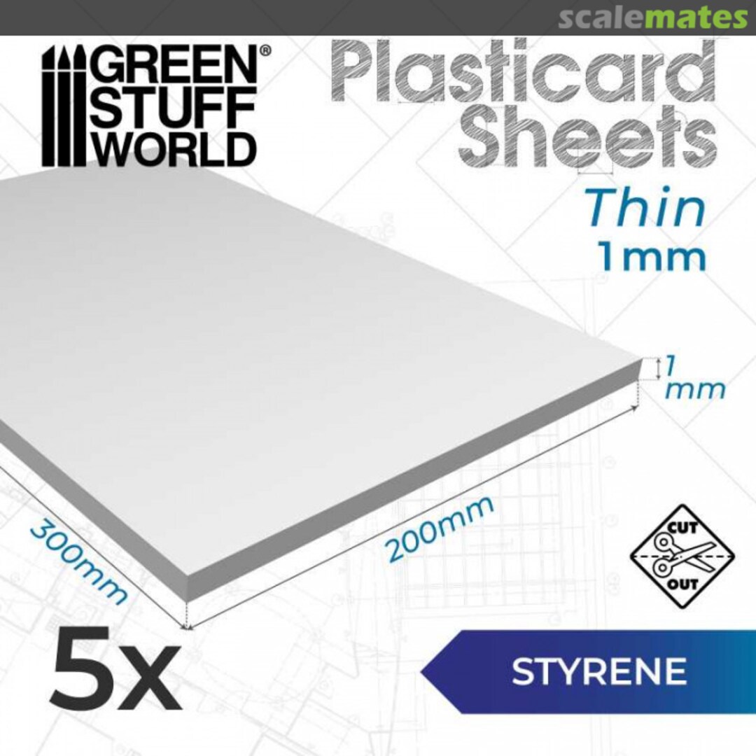 Boxart Styrene sheets 1 mm Pack 8435646527246ES Green Stuff World