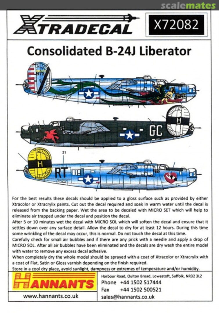 Boxart Consolidated B-24J Liberator X72082 Xtradecal Boxart Consolidated B-24J Liberator X72082 Xtradecal