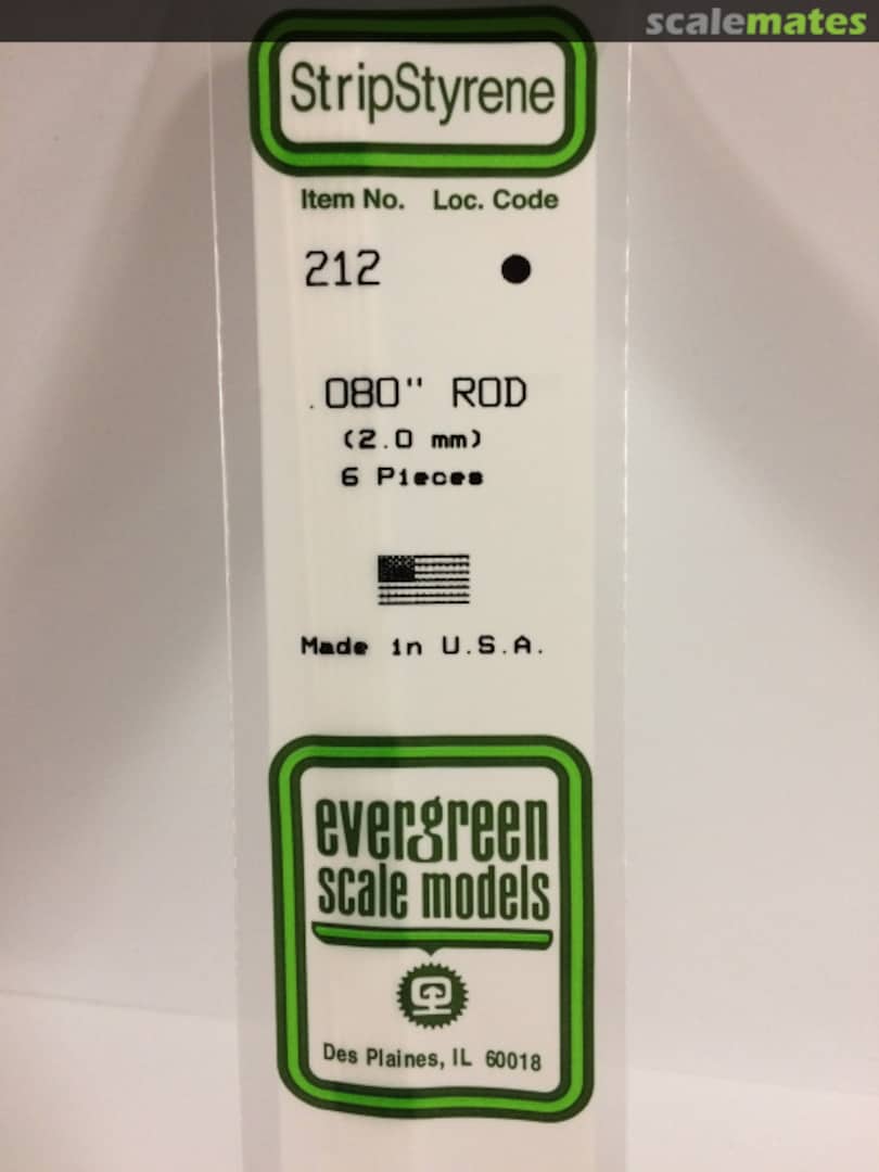 Boxart 0.080" Opaque White Polystyrene Rod 212 Evergreen Scale Models Boxart 0.080" Opaque White Polystyrene Rod 212 Evergreen Scale Models