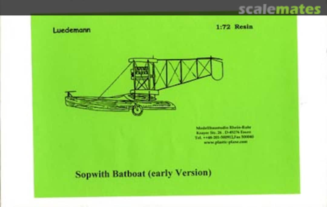Boxart Sopwith Batboat early Version Lüdemann-Modellbau Boxart Sopwith Batboat early Version Lüdemann-Modellbau