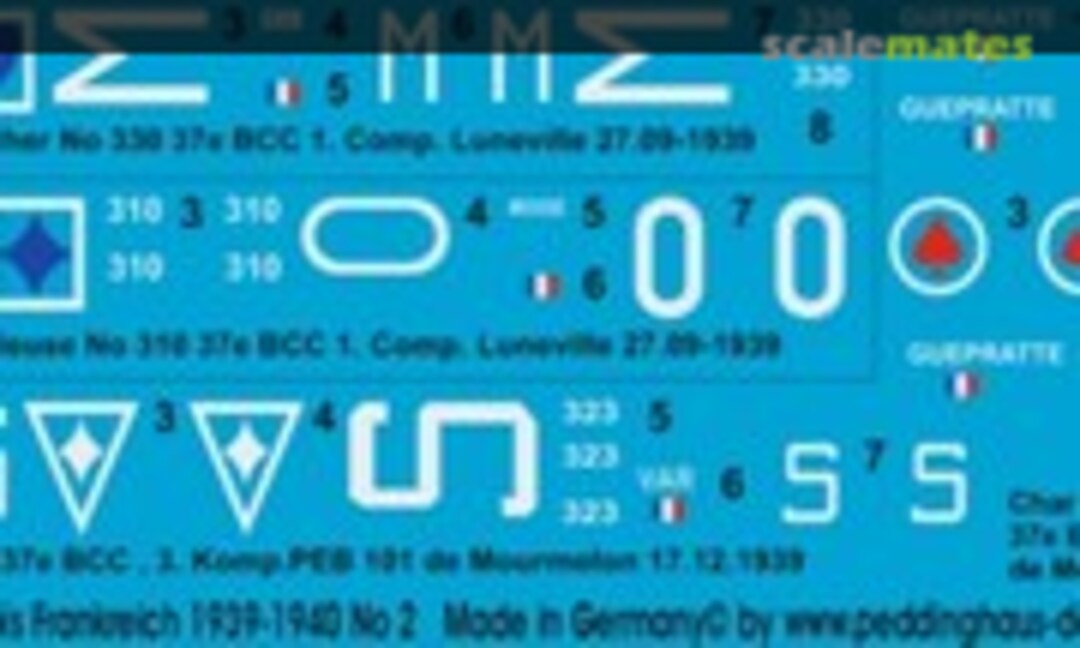 1:35 Char B1 bis France 1939-1940 No. 2 (Peddinghaus-Decals EP 2625) EP 2625