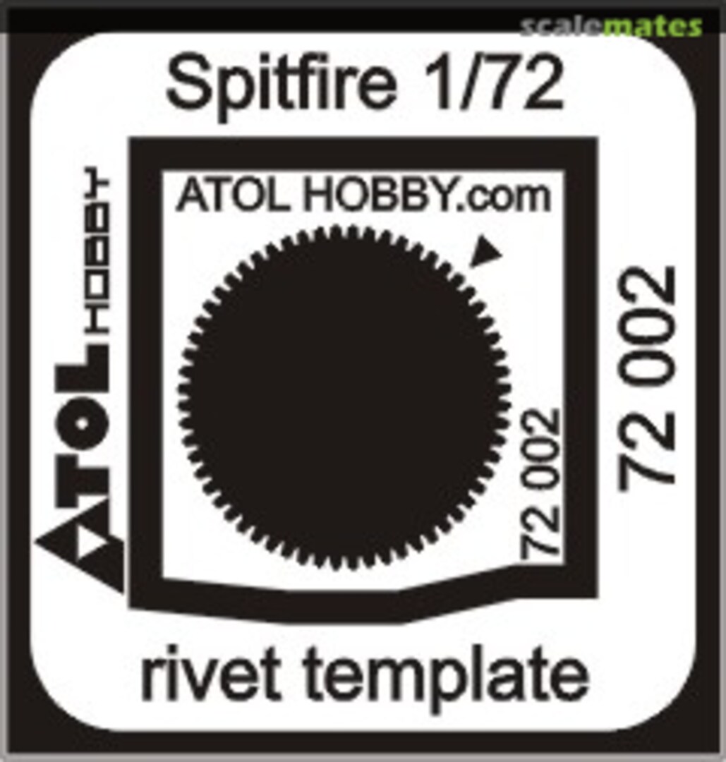Boxart Spitfire rivet template 72 002 Atol Hobby Boxart Spitfire rivet template 72 002 Atol Hobby