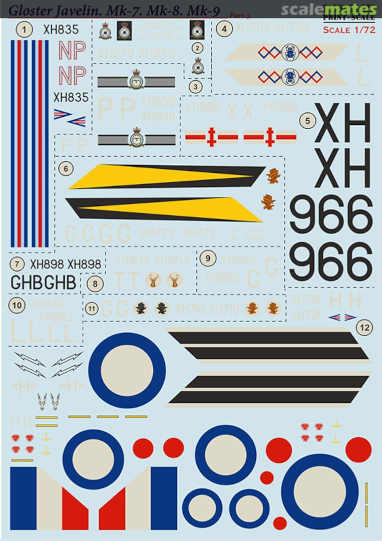 Boxart Gloster Javelin. Mk.7 Mk.8 Mk.9 72-376 Print Scale