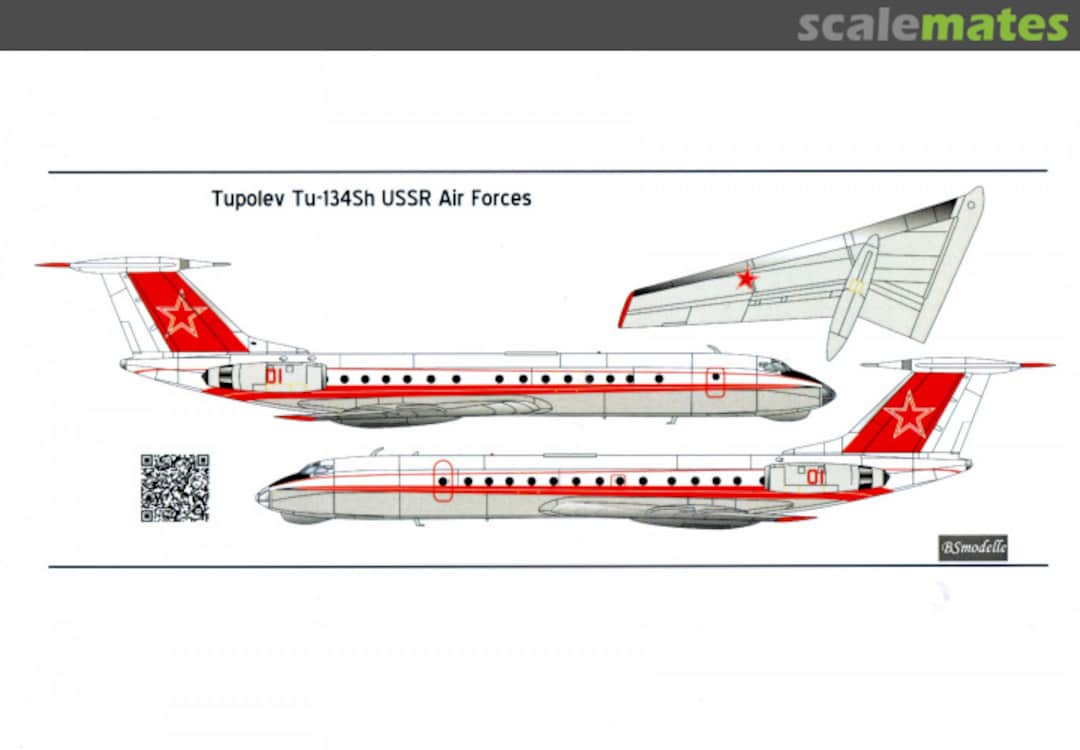 Boxart Tupolev Tu-134Sh red 01/31 USSR AF 720395-2 BSmodelle