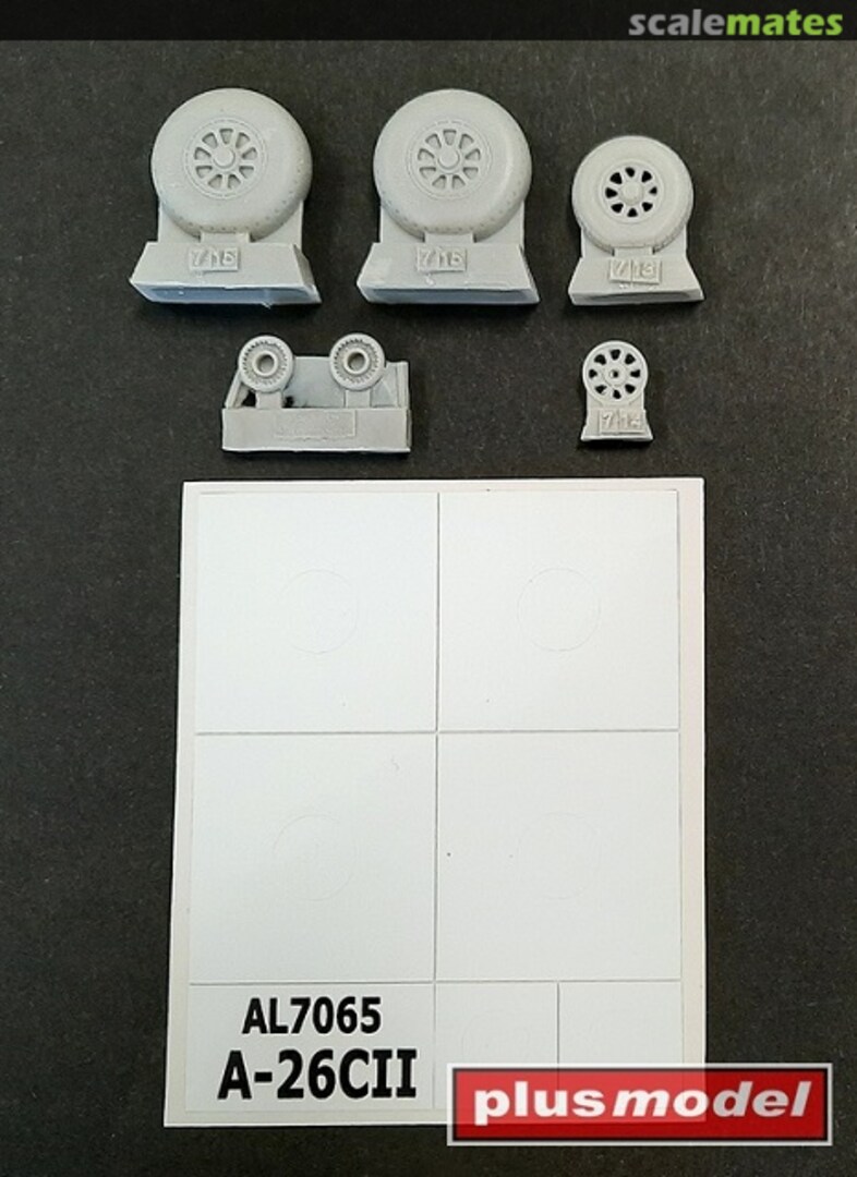 Boxart A-26C Invader wheels smooth pattern AL7065 PlusModel Boxart A-26C Invader wheels smooth pattern AL7065 PlusModel